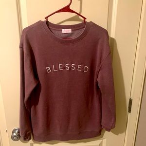 Crew neck blessed sweatshirt from pink lily
